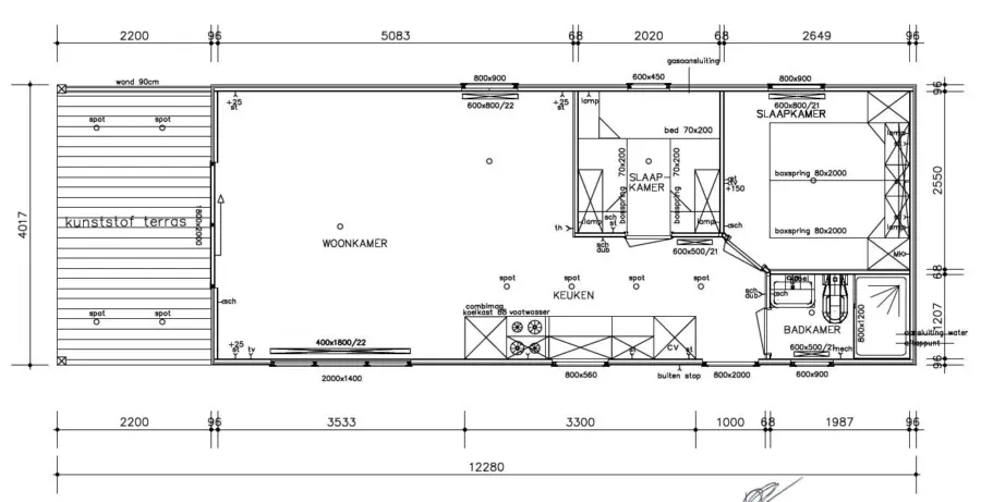 Plattegrond verandachalet