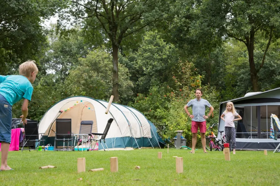 Samen spel spelen op het veld