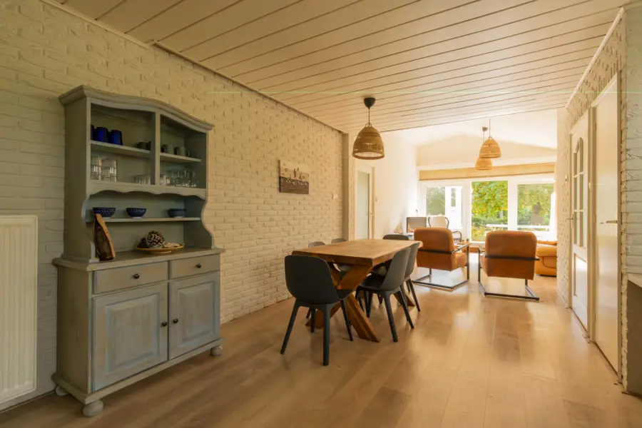 Oude strandhuis overzicht