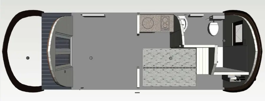 Indeling 4 persoons woodlodge