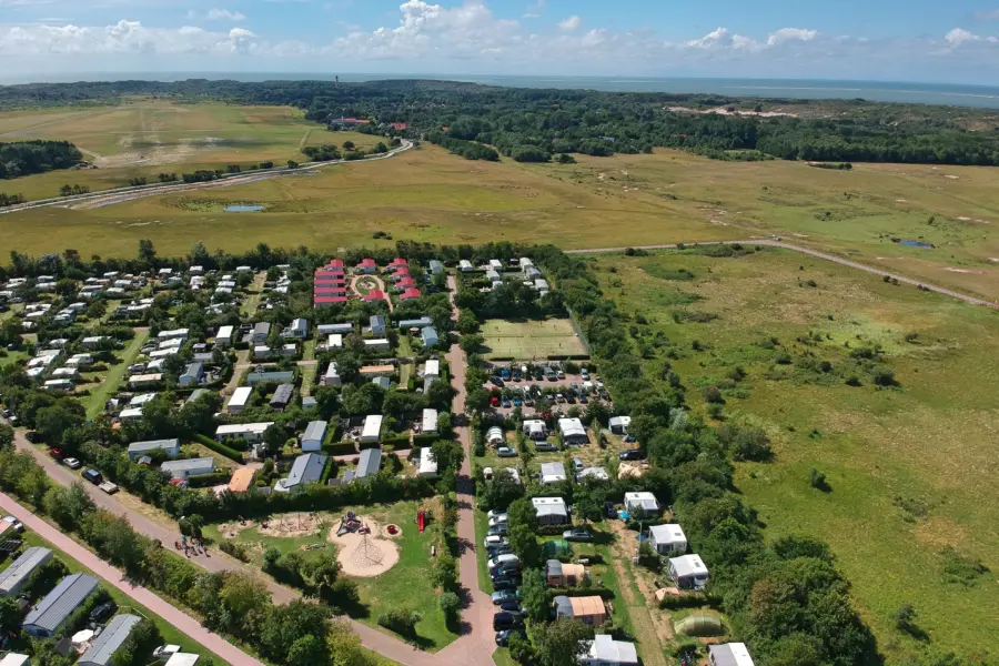 Ginsterveld Camping vanuit de lucht