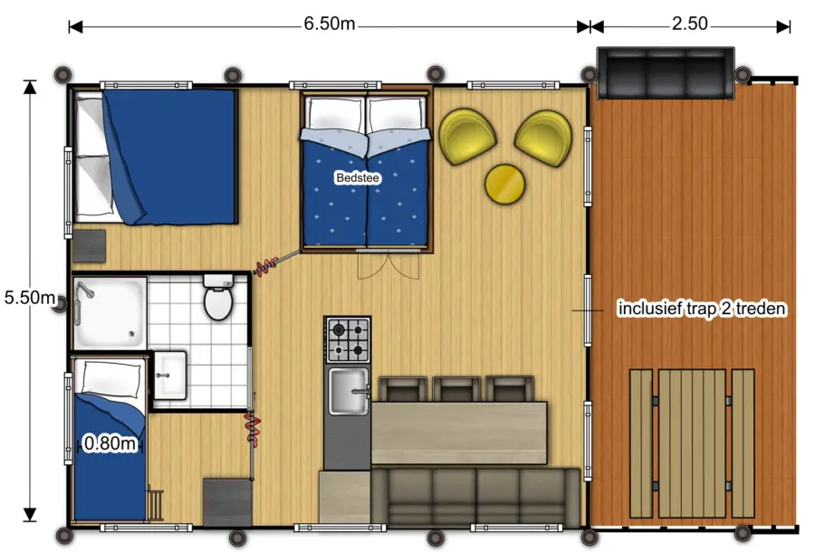 Cottage plattegrond De Haeghehorst