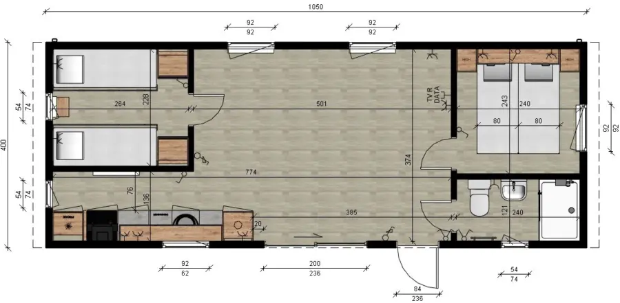 Holterberg verandachalet plattegrond