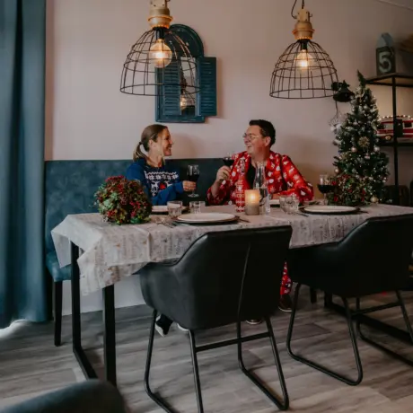 Huisje kerst Kerst vieren aan zee in Renesse