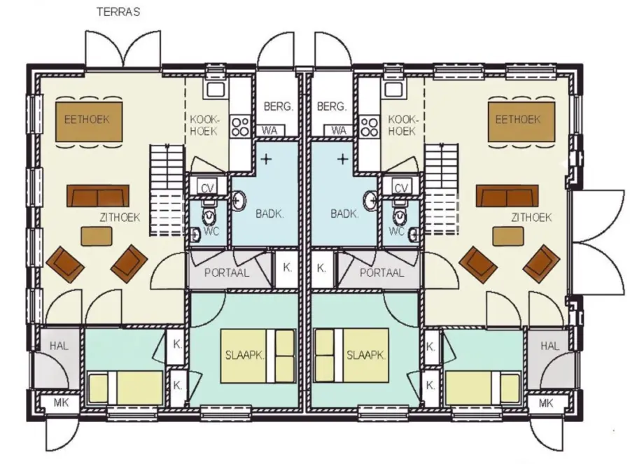 Plattegrond begane grond type boerderij