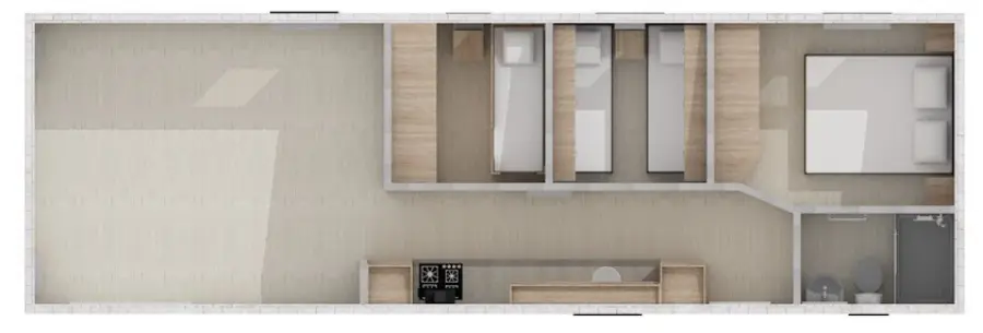 Tekening plattegrond chalet Dalkruid