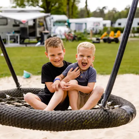Bosuil- kinderen op schommel