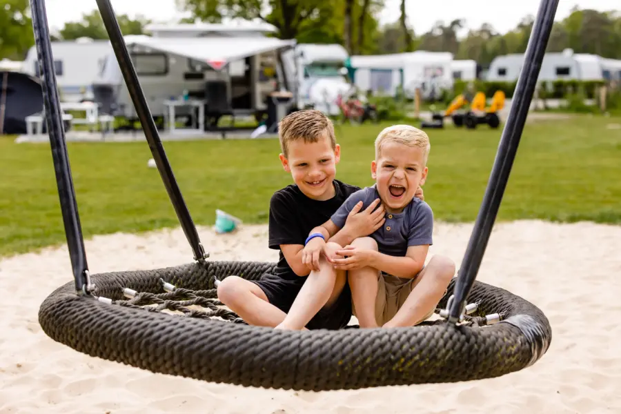 Bosuil kinderen op schommel