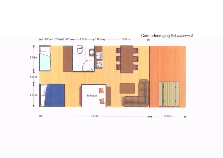 Luxe safaritent comfortcamping scheldeoord plattegrond