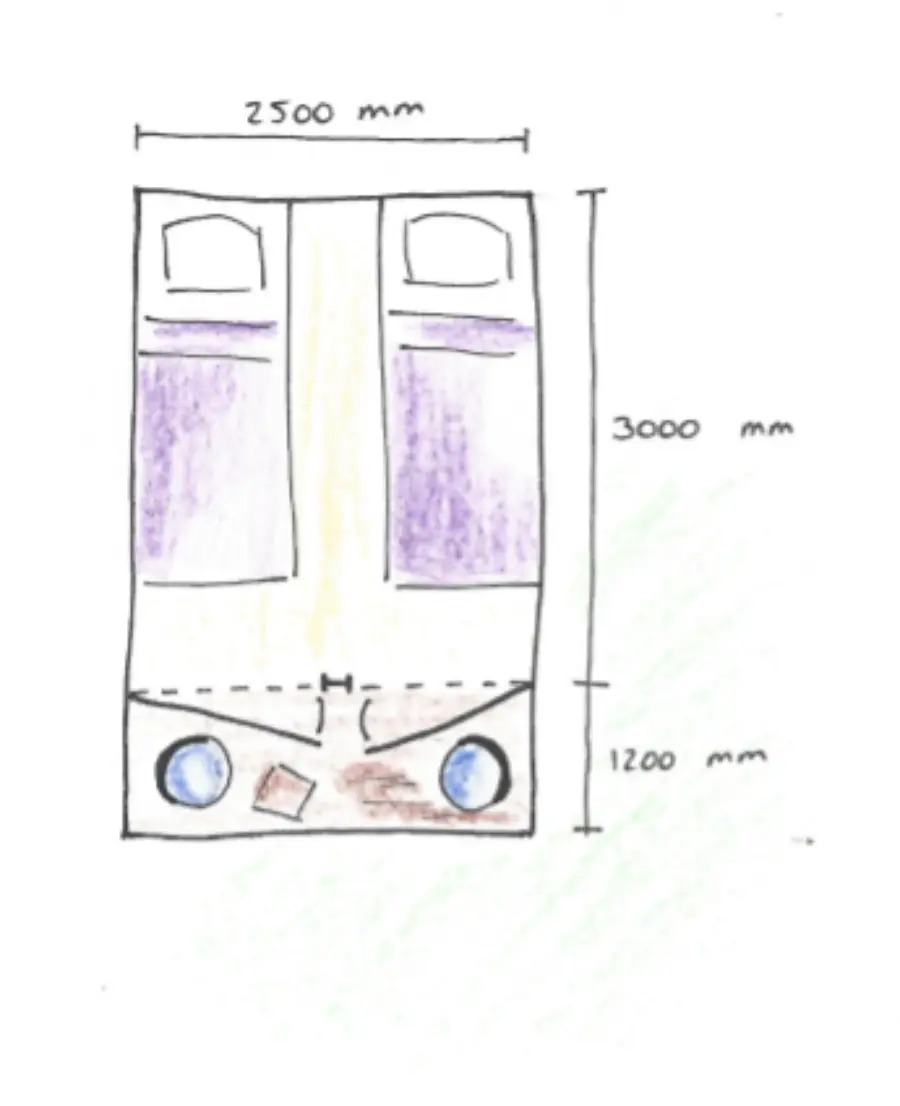 Mini cabin plattegrond