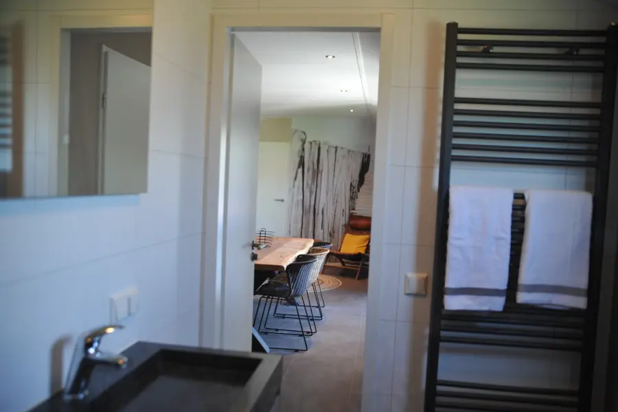 Badkamer woonkamer chalet 6 personen