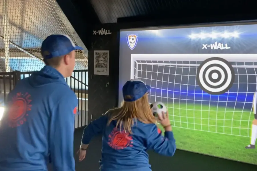 Interactieve game wall voetbal spel