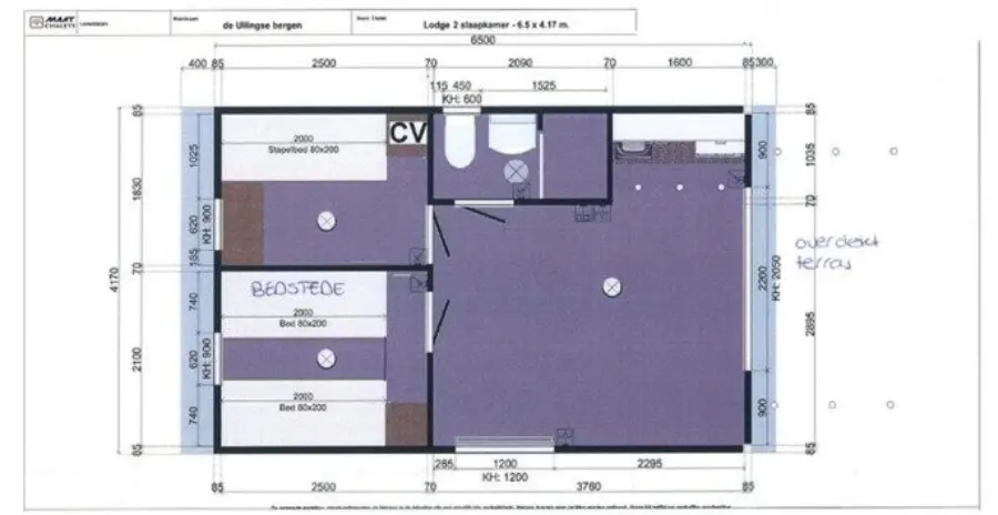 Lodgemetbedstedeenoverdektterras